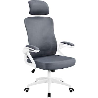 Yaheetech High Back Mesh Office Chair with Flip-up Armrest Ergonomic Desk Chair - N/A