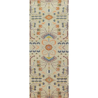 Hand Knotted Oriental 100% Wool Carpet Transitional Tribal Green Oushak Runner Rug - 8' 2'' X 2' 7''