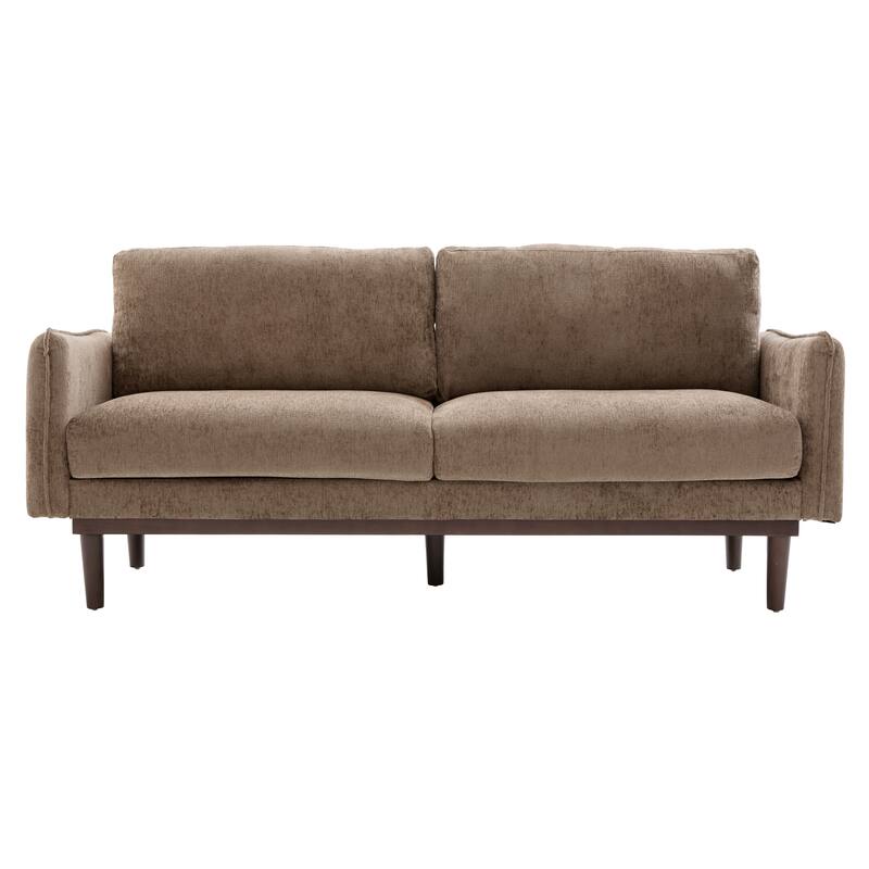 Roomfitters Modern Chenille Loveseat Sofa with Stitched Armrests, 2-Seater Couch