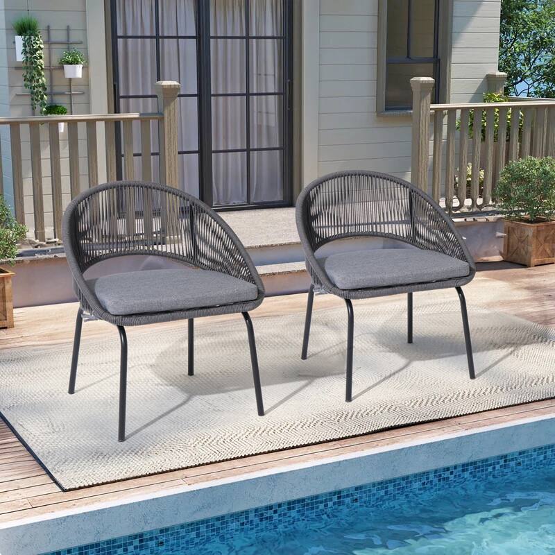 Outdoor 2 Piece Single Chair Set with Free Coffee Table - DrakGrey