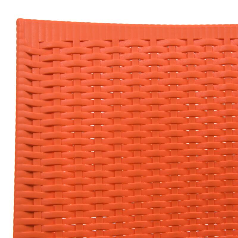 Outdoor Patio Dining Chairs, Set of 4 Stackable Polypropylene Chairs with Woven Design for Garden, Deck, or Pool