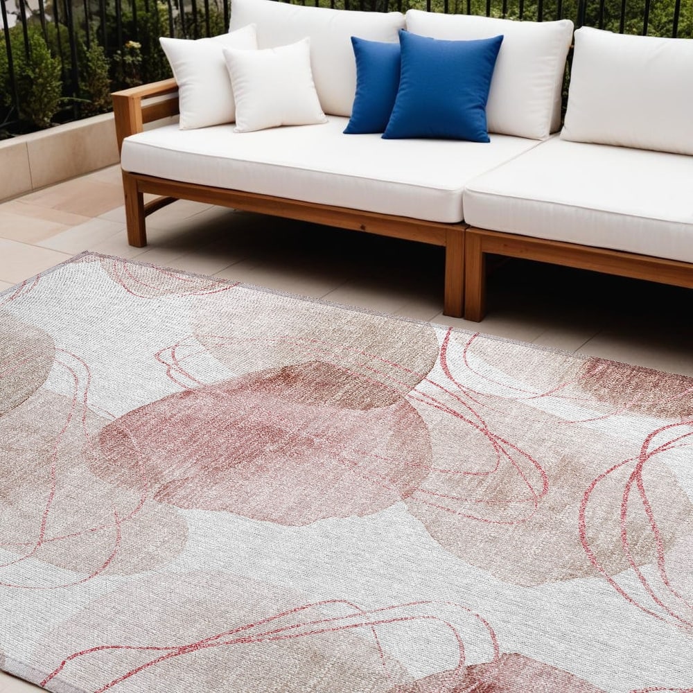 Alvaz Modern Art-Inspired Weather Resistant Trendy Modern Outdoor Rug