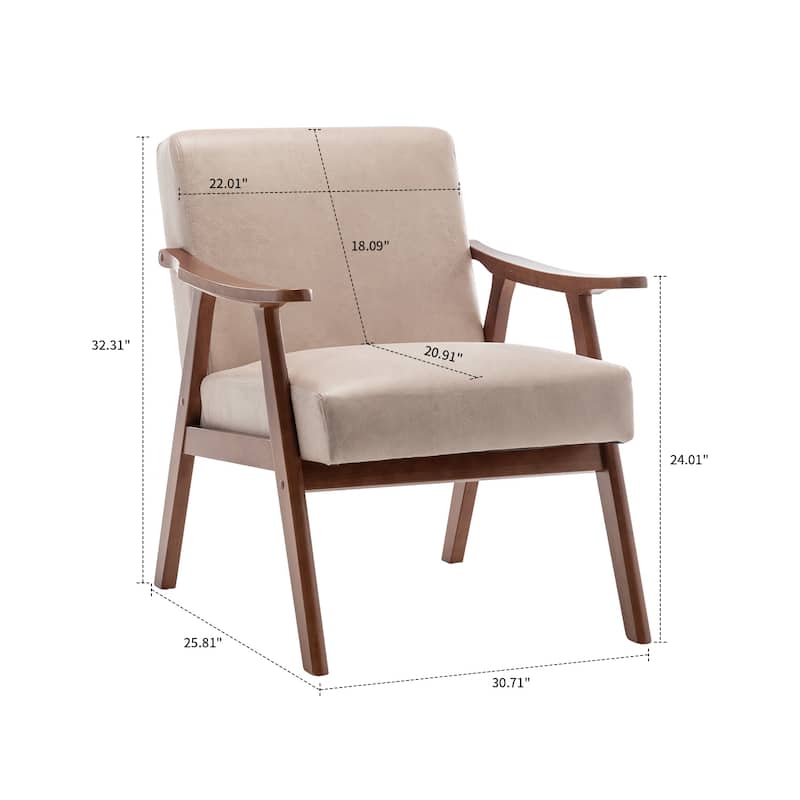 Vintage Classic Upholstered Accent Armchair