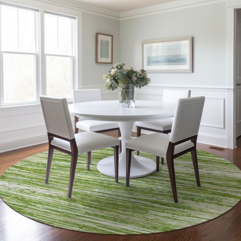 Machine Washable Indoor/ Outdoor Chantille Abstract Stripe Rug