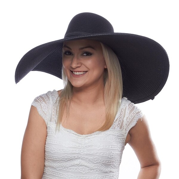 Meadowlands Maiden Wide Brim Paper Straw Hat (Navy only)