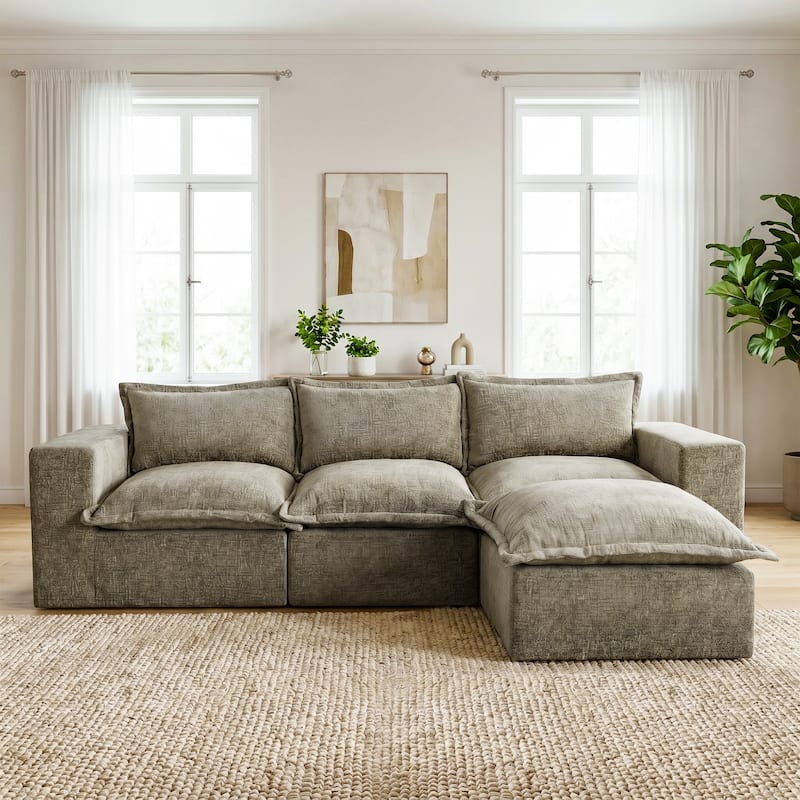 Comfy Cloud Couch Plush Modular Sectional Sofa For Living Room