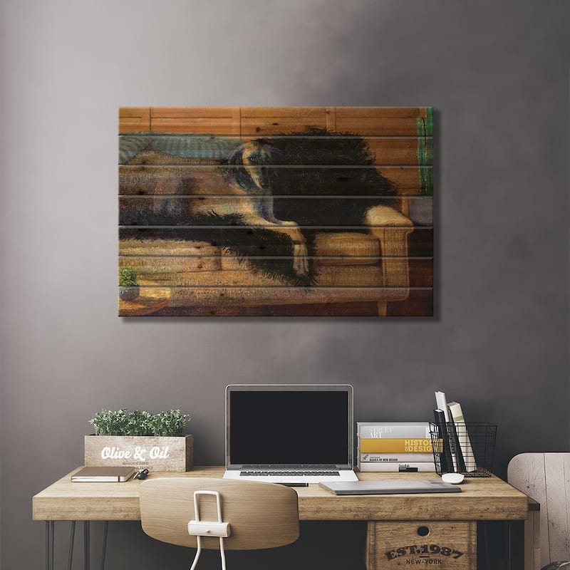 Madam Saluki Print On Wood by Iris Scott - Multi-Color