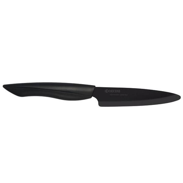 Shop Kyocera Innovation Series Ceramic 4 5 Utility Knife With Soft Grip Ergonomic Handle Black Blade Overstock 17759403