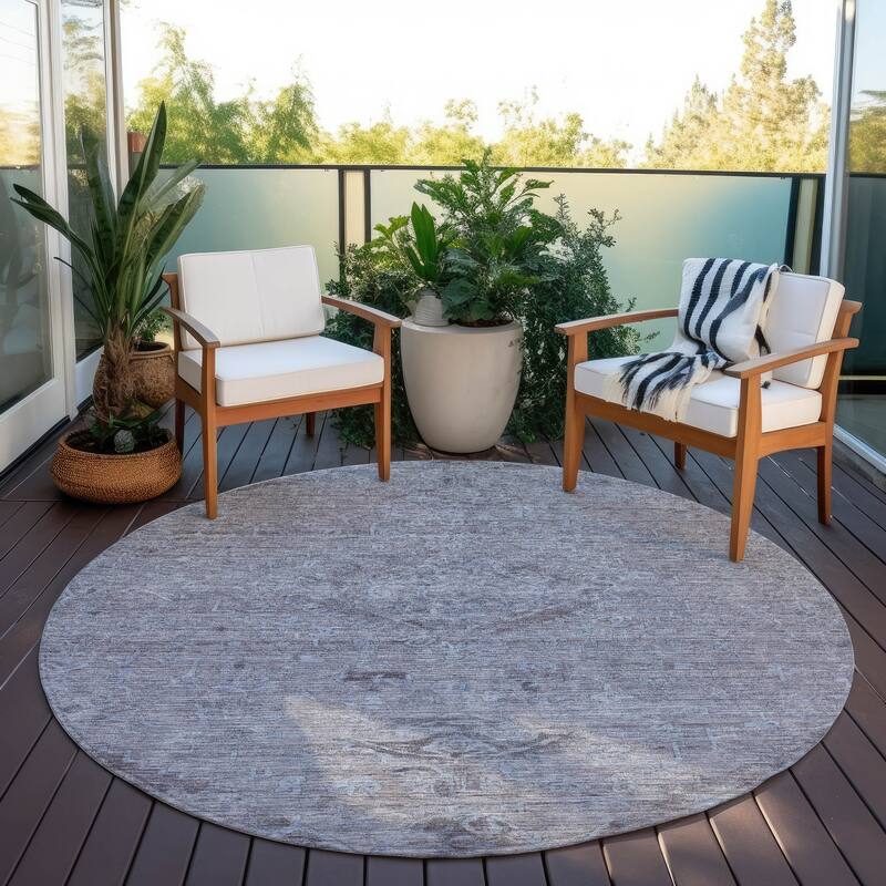Machine Washable Indoor/ Outdoor Vintage Traditional Chantille Rug