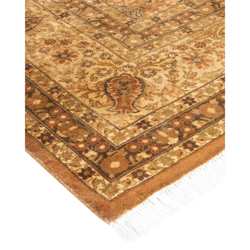 Overton Hand Knotted Wool Vintage Inspired Traditional Mogul Yellow Area Rug - 12 x 15+