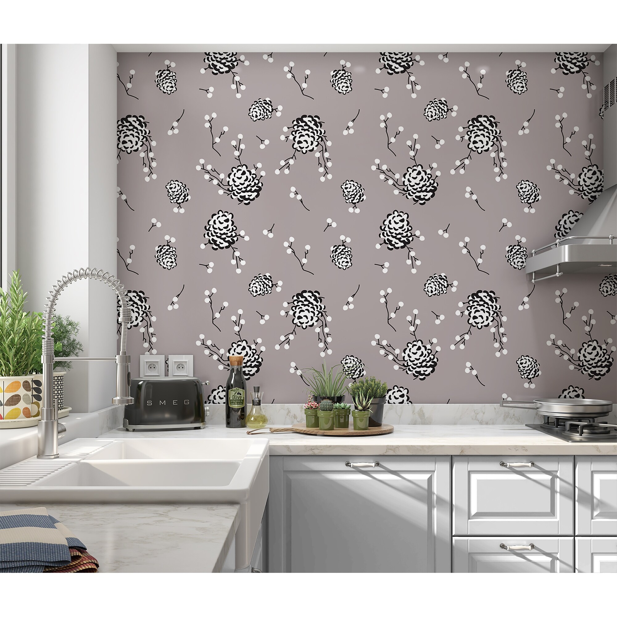 Shop Pinecone Purple Peel And Stick Wallpaper By Kavka Designs 2