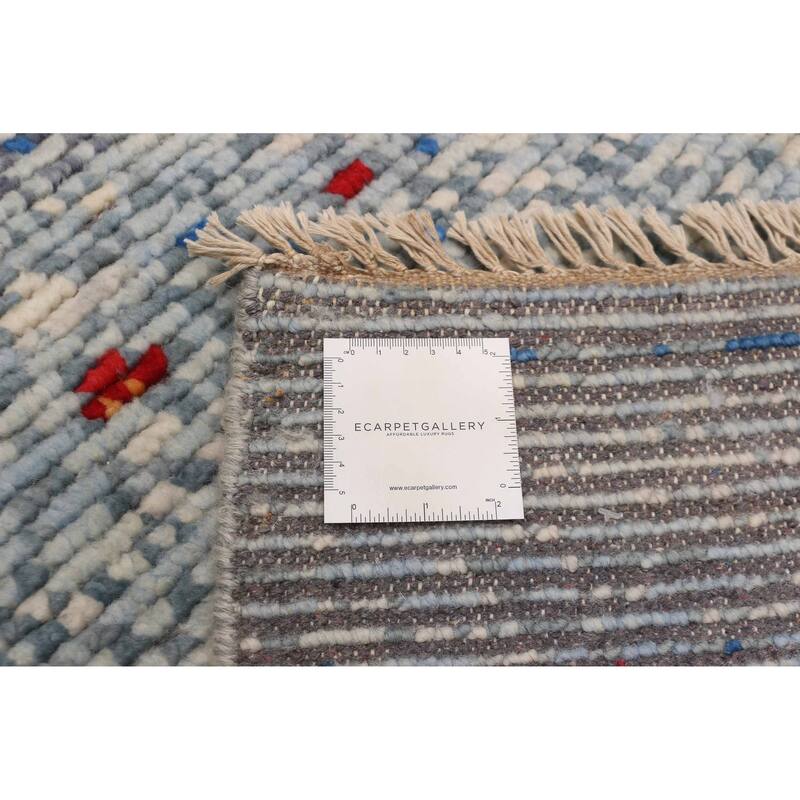 ECARPETGALLERY Hand-knotted Tangier Light Blue Wool Rug - 7'9 x 10'4