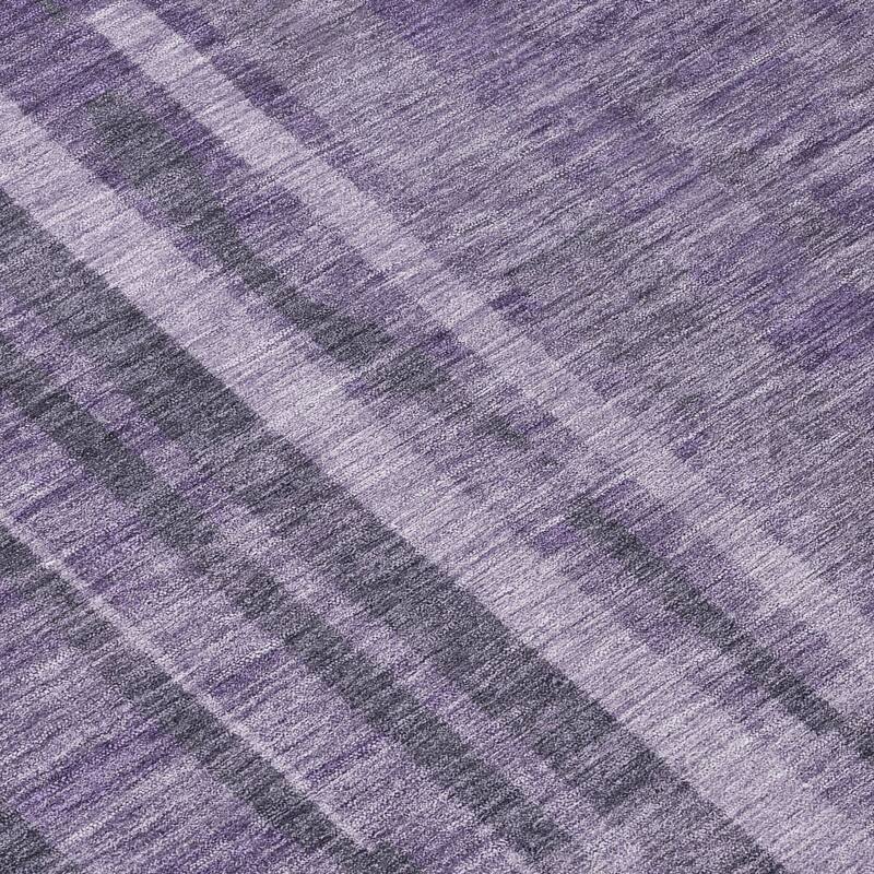 Machine Washable Indoor/ Outdoor Modern Stripes Chantille Rug