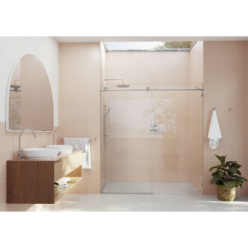 Glass Warehouse 68 in. - 72 in. x 78 in. Frameless Sliding Shower Door