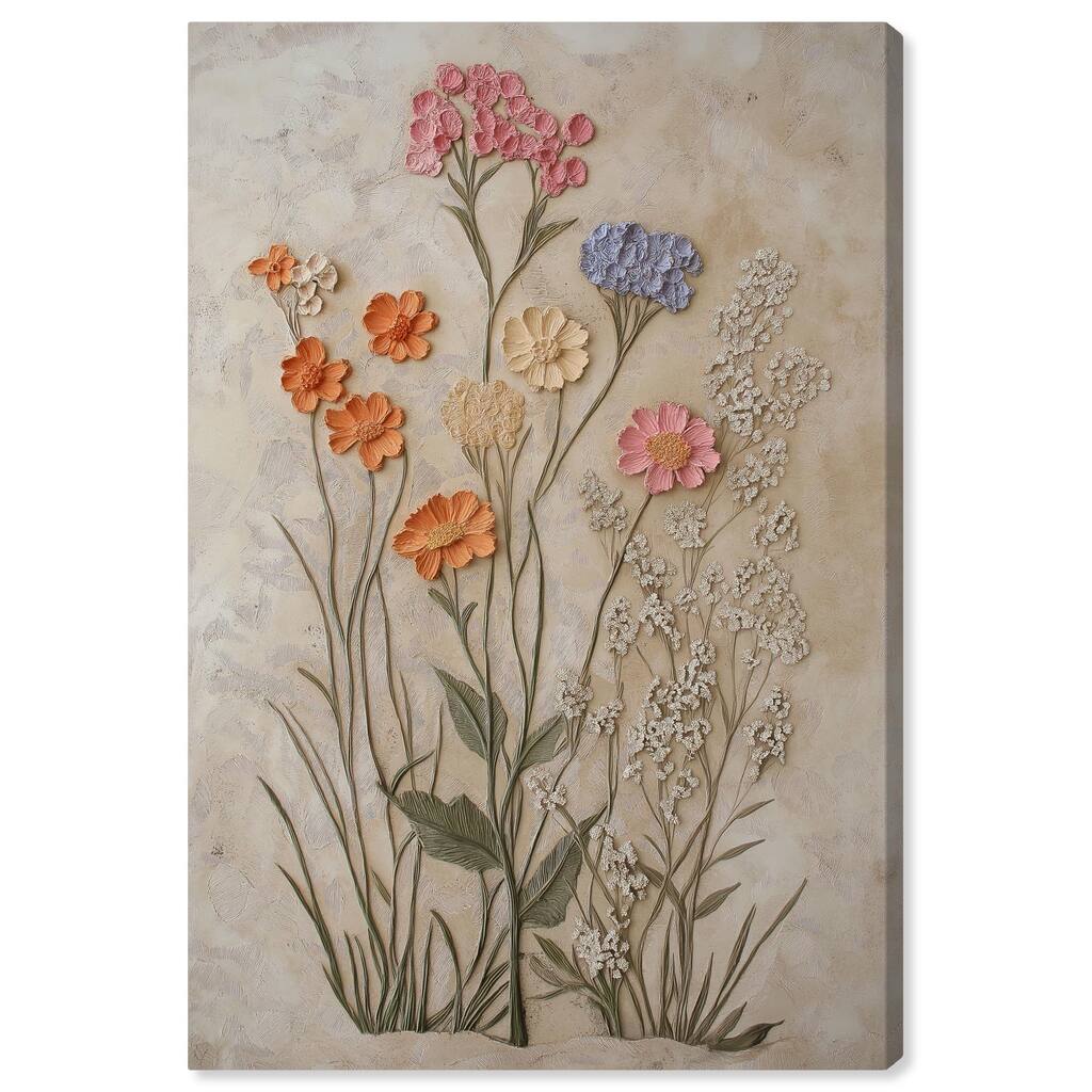 Sculpted Flora Frieze IV Canvas by Art Remedy, Gallery Wrapped