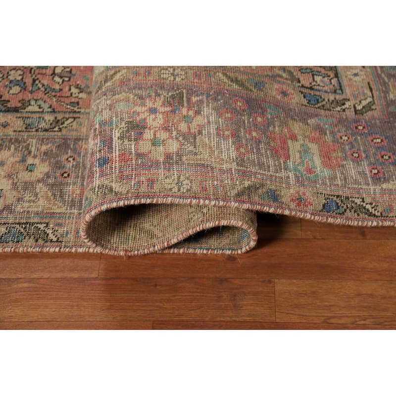 Traditional Tabriz Persian Vintage Rug Hand-Knotted Wool Carpet - 6'6" x 9'8"