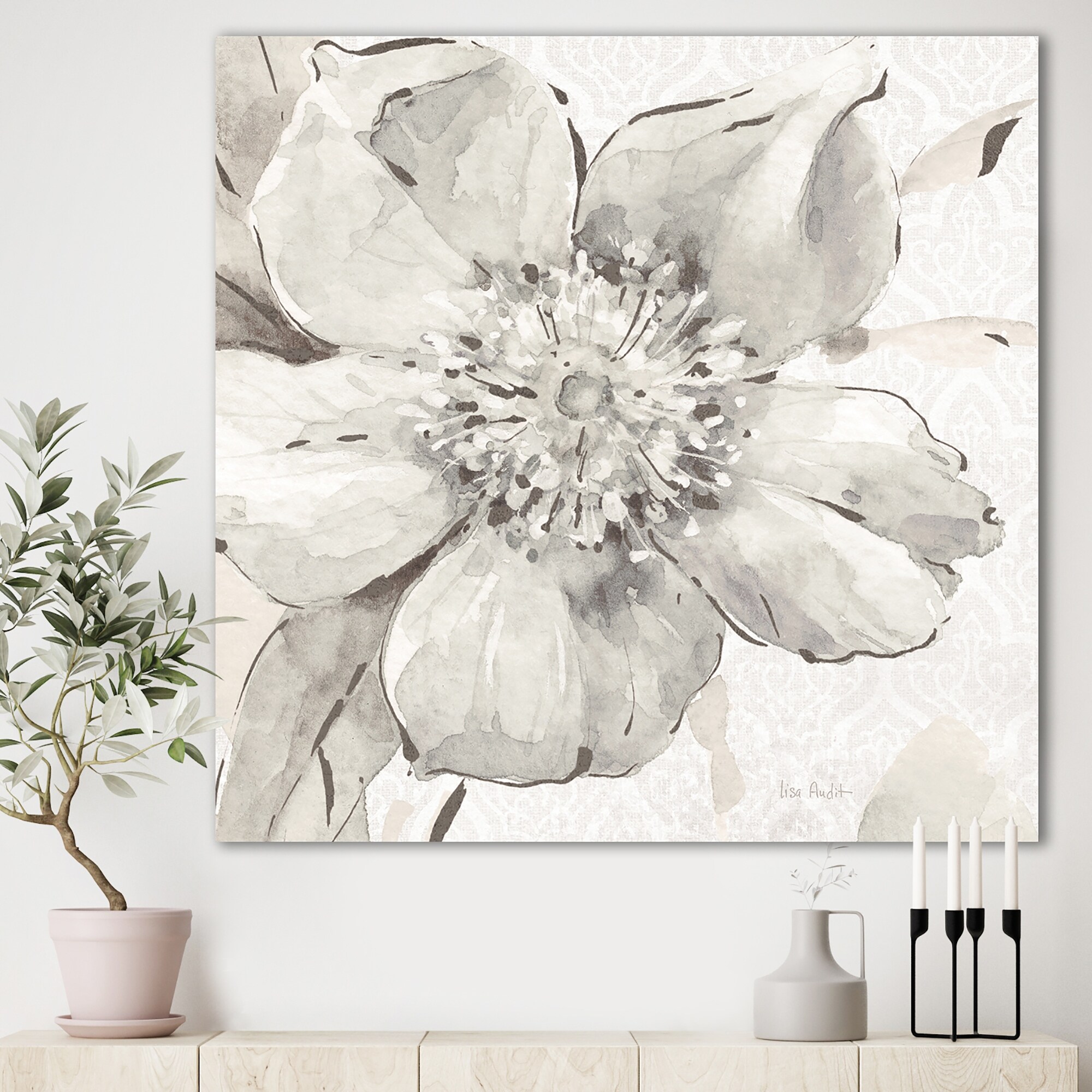 Shop Silver Orchid Indigold Grey Peonies Iii Farmhouse Canvas