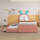 preview thumbnail 6 of 46, Upholstered platform bed with headboard with shelves and drawers