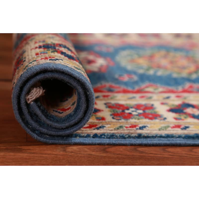 Blue Kazak Oriental Foyer Rug Handmade Traditional Wool Carpet - 2'0"x 3'0" - 2'0"x 3'0" - Blue