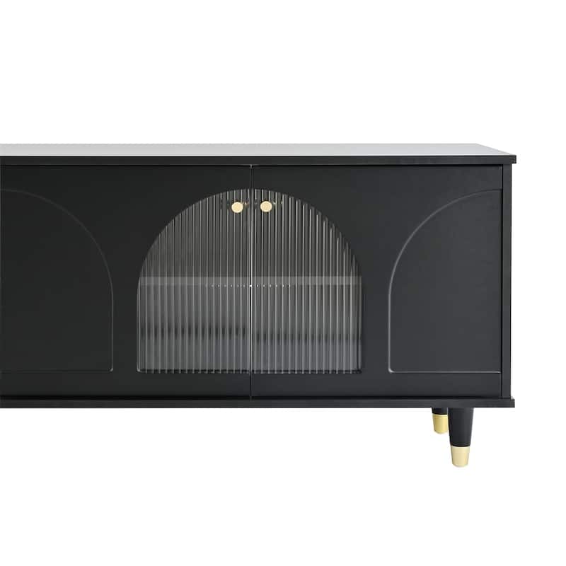 Contemporary TV Stand with Adjustable Shelves for TVs Up to 78"