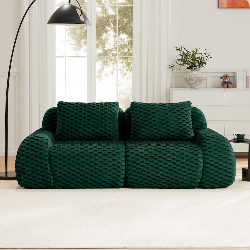 82" Modern Modular Sectional Sofa, Oversized 2-Seater Couch with Deep Seat, Flannelette Fabric Boneless Sofa