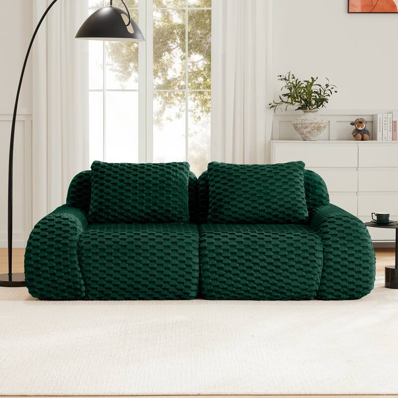 82" Modern Modular Sectional Sofa for Living Room,Flannelette Fabric,highly textured,Oversized 2-Seater Couch with Deep Seat