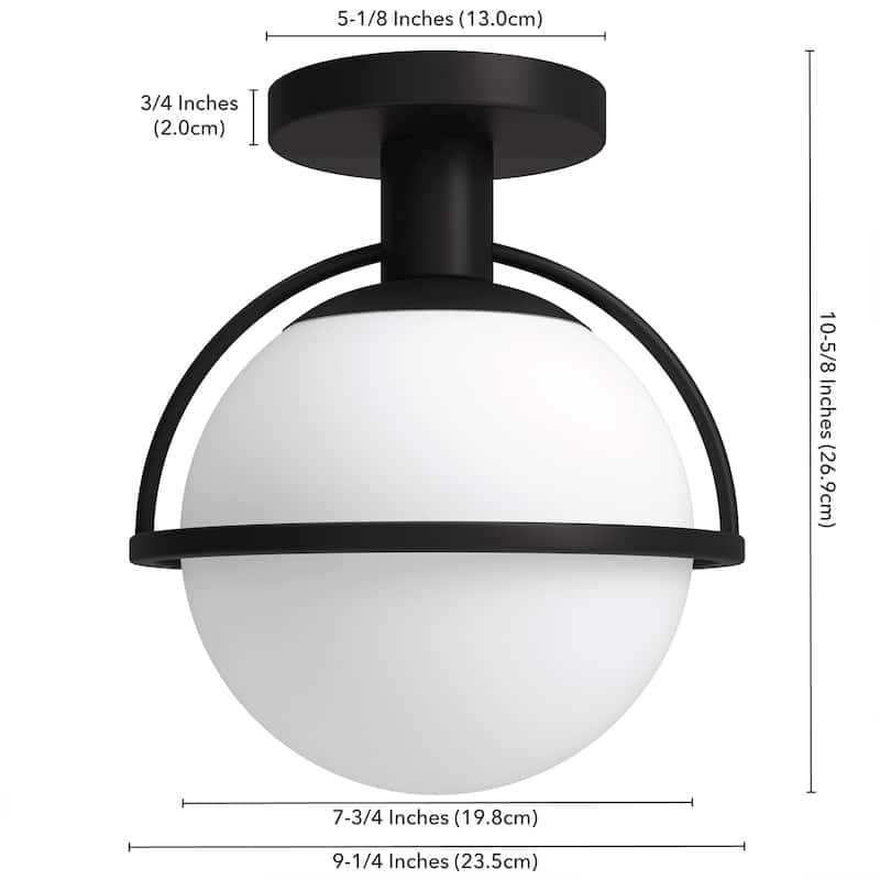 Cieonna 9.25" Wide Semi Flush Mount with Glass Shade