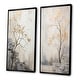 preview thumbnail 3 of 5, Designart "Minimalism Calm River Forest" Forest River Framed Wall Art Set Of 2 - Traditional Beige Wall Decor 2 Pieces
