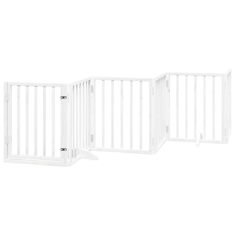 vidaXL Dog Gate Foldable Poplar Wood