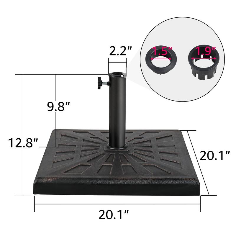 Square Resin Patio Market Umbrella Base Stand