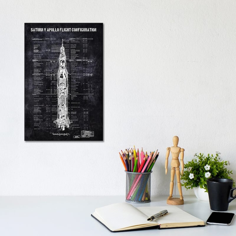 iCanvas "SATURN V" by Joseph Fernando Canvas Print - 12x8x0.75
