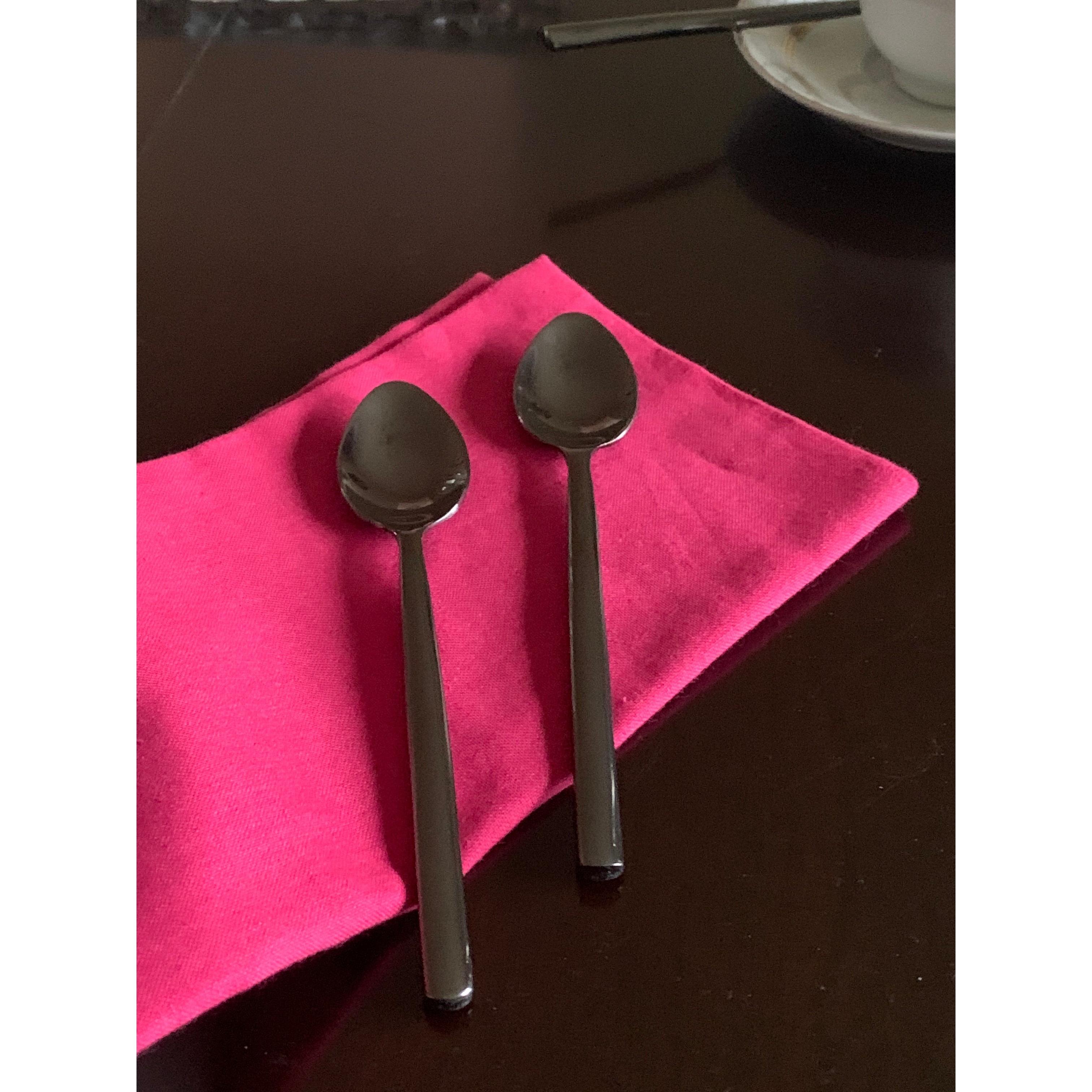 Vibhsa Black Stainless Steel Dessert Spoon Set, 6-Piece Service for 6