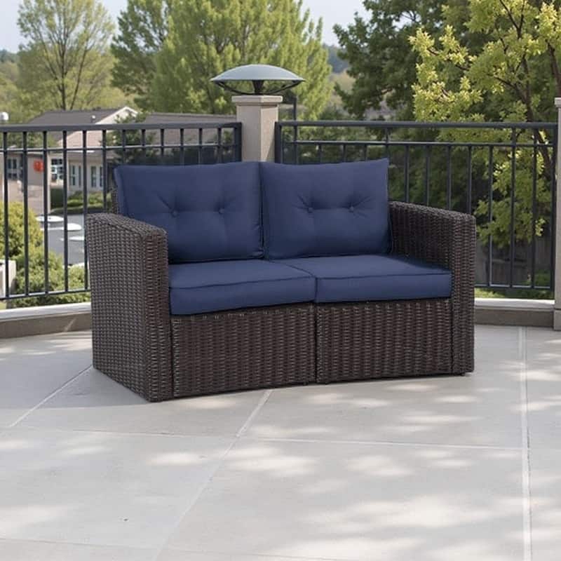 7-Piece Gray Outdoor Rattan Sectional Sofa Set with Washable Cushions, PE Wicker Patio Seating and Steel Frame