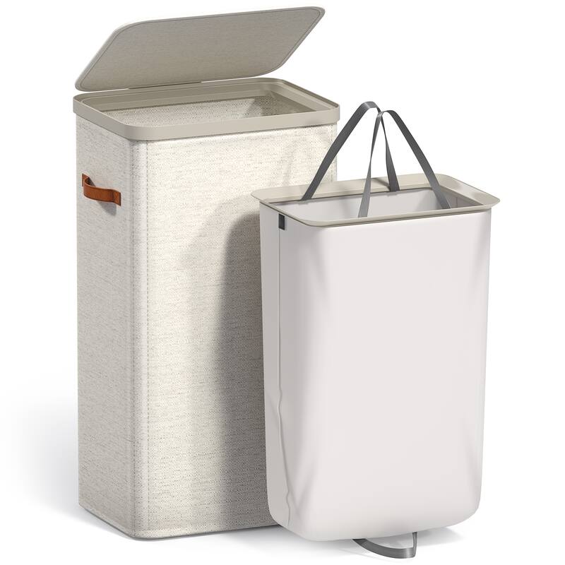Sorbus 1-Compartment Laundry Basket with Removable Laundry Bag, Durable Organizer for Bathroom - 16.5" W x 12.5" D x 29.5" H