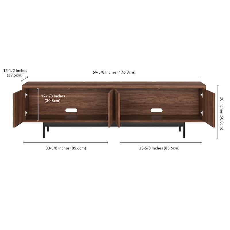 Whitman Rectangular Fluted TV Stand for TV's up to 75" - 70" Wide
