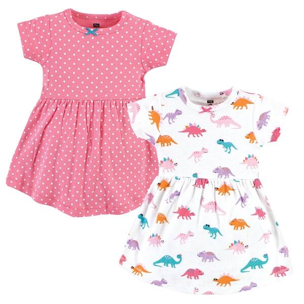 slide 1 of 1, Hudson Baby Girls Cotton Dresses, Cuteasaurus 2T - Cuteasaurus