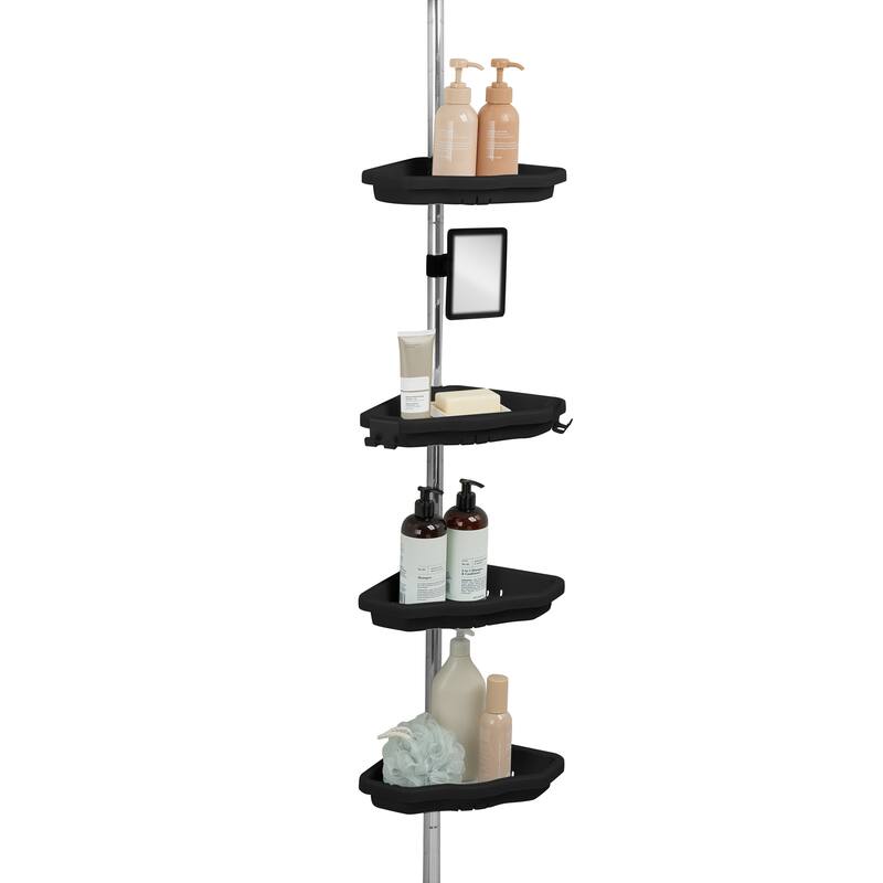 Bath Bliss 4 Tier Corner Shower Organizer in Black - Alu Black