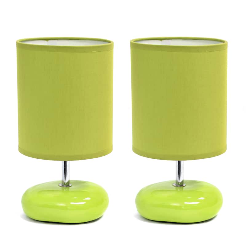 Creekwood Home 10.24" Traditional Mini Round Rock Table Lamp - 10.24 - Green
