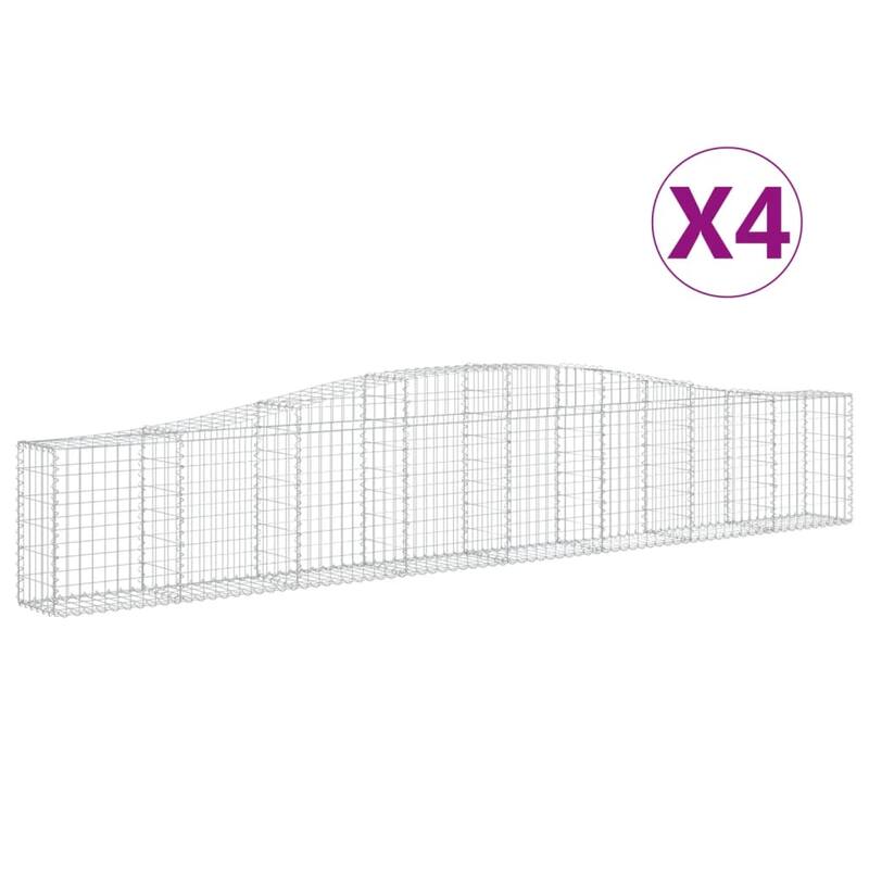 vidaXL Gabion Basket Arched Gabion Basket Planter for Flower Galvanized Iron