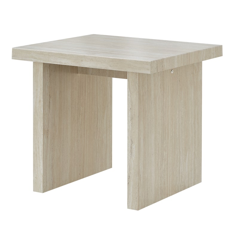 Roundhill Furniture Cavira Modern Faux Marble Living Room End/Side Table