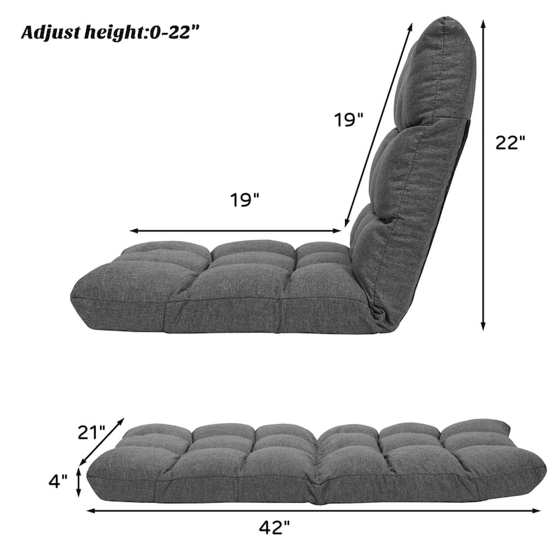Costway Adjustable 14-Position Floor Chair Folding Lazy Gaming Sofa