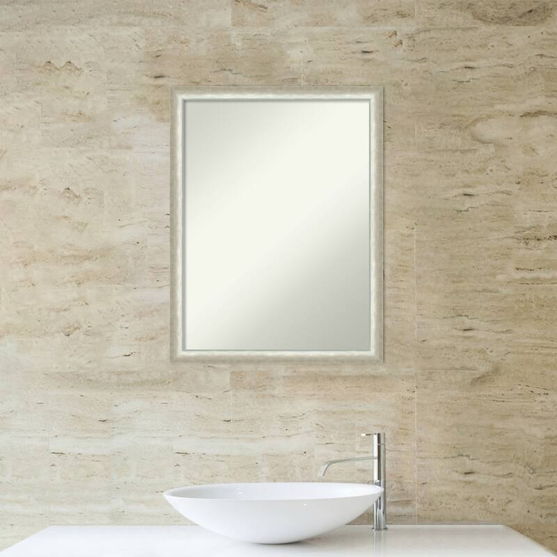 Two Tone Non-Beveled Wood Framed Bathroom Vanity Wall Mirror
