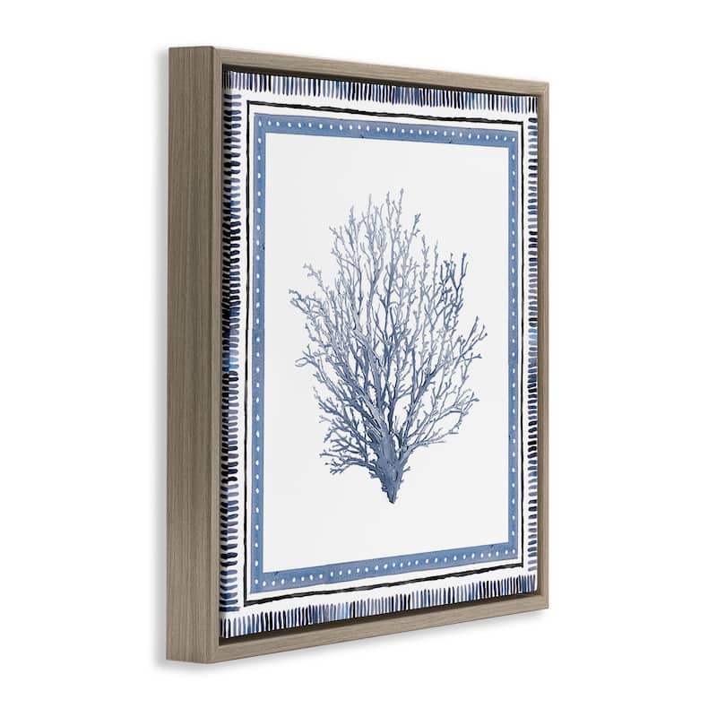 Stupell Nautical Branch of Coral Framed Floater Canvas Wall Art Design By Lanie Loreth