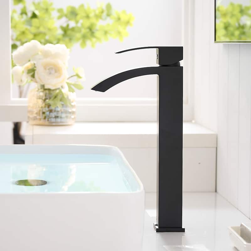 Bathroom Faucet, Brushed Black Faucet for Bathroom Sink, Black Single Hole Bathroom Faucet Single Handle Vanity Basin Faucet