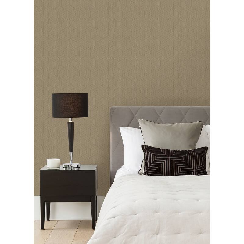 A-Street Prints Izarra Copper Geometric Block Wallpaper