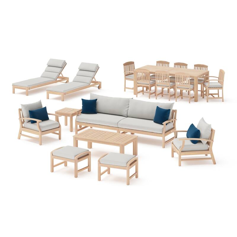 Kooper 19 Piece Sunbrella Outdoor Patio Estate Collection Seating Set - Bliss Ink