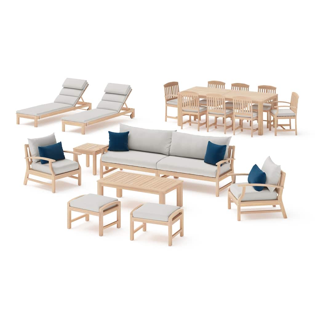 Kooper 19 Piece Sunbrella Outdoor Patio Estate Collection Seating Set