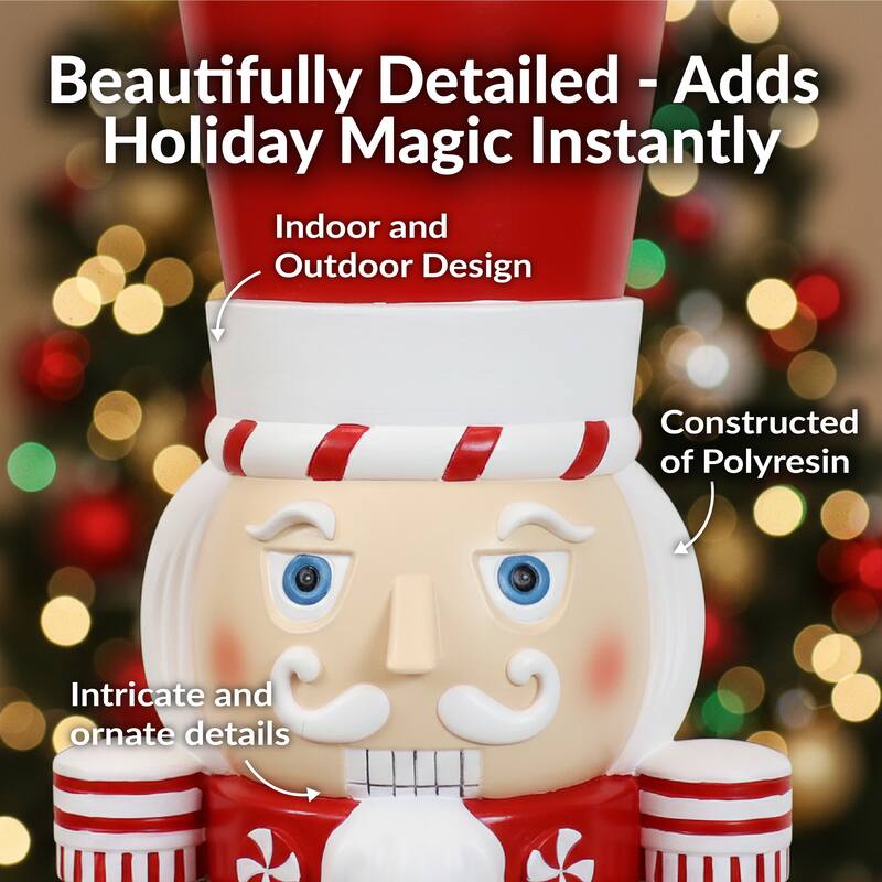 Alfonso the Indoor/Outdoor Christmas Nutcracker Statue - Red - 36"