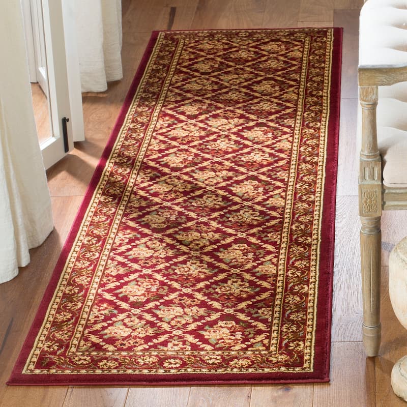 SAFAVIEH Lyndhurst Argelia Traditional Oriental Trellis Rug - 2'3" x 16' Runner - Red/Red