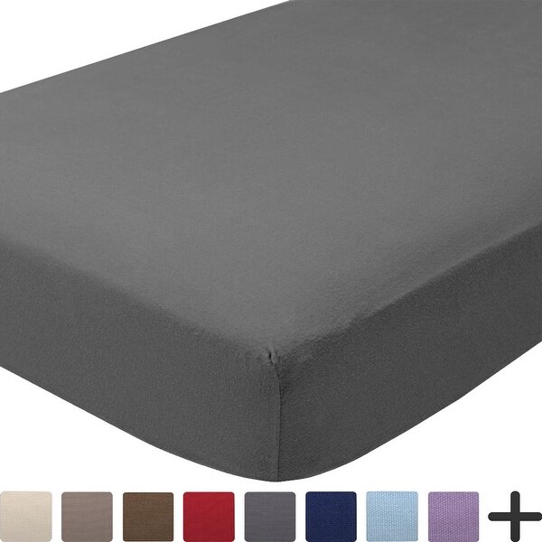 Bare Home Wholly Cotton Deep-pocket Flannel Fitted Sheet. Opens flyout.